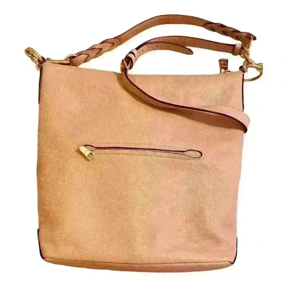 Coach Abby Duffle Pink Leather Shoulder Bag Rose Bouquet Print Lining - Picture 2 of 8